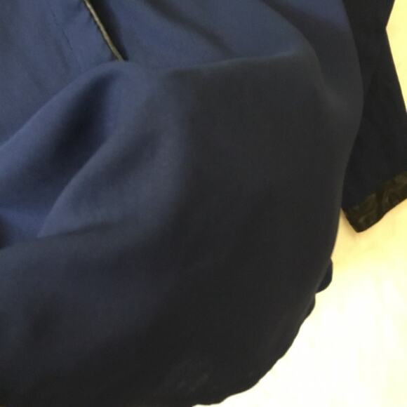 Ann Taylor Deep Blue Half Button Down Shirt - Picture 5 of 11